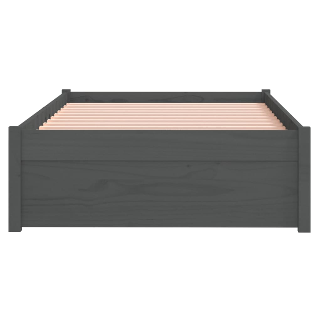 Sängynrunko harmaa täysi puu 75x190 cm 2FT6 Small Single - Sisustajankoti.fi