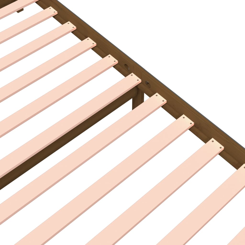 Sängynrunko hunajanruskea täysi puu 120x190 cm 4FT Small Double - Sisustajankoti.fi