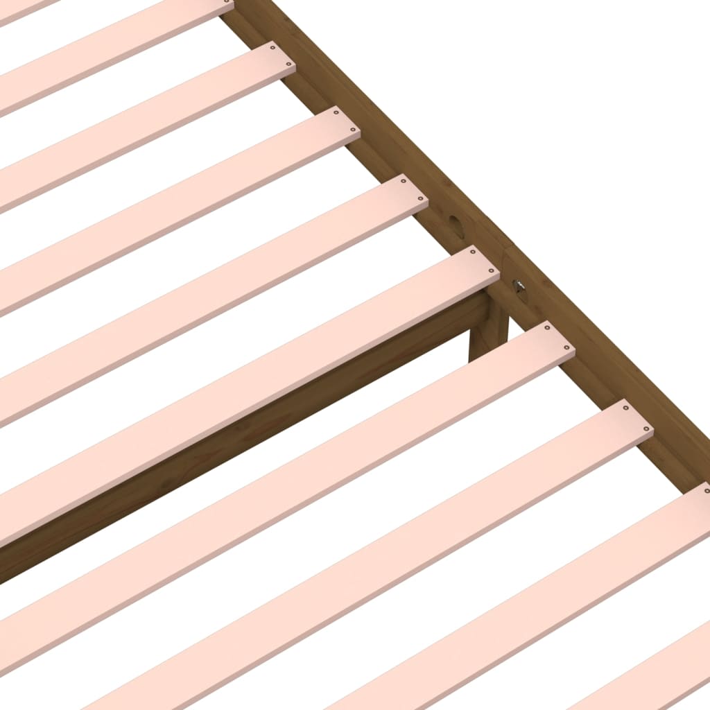 Sängynrunko hunajanruskea täysi puu 90x200 cm - Sisustajankoti.fi