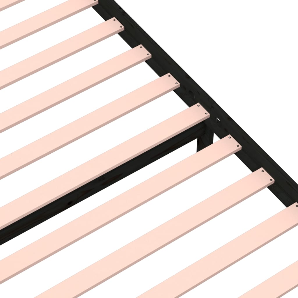 Sängynrunko musta täysi puu 90x200 cm - Sisustajankoti.fi