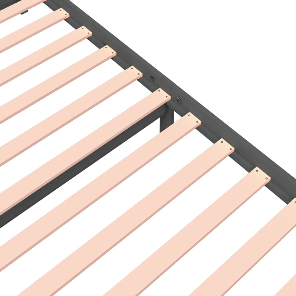 Sängynrunko harmaa täysi puu 120x200 cm - Sisustajankoti.fi