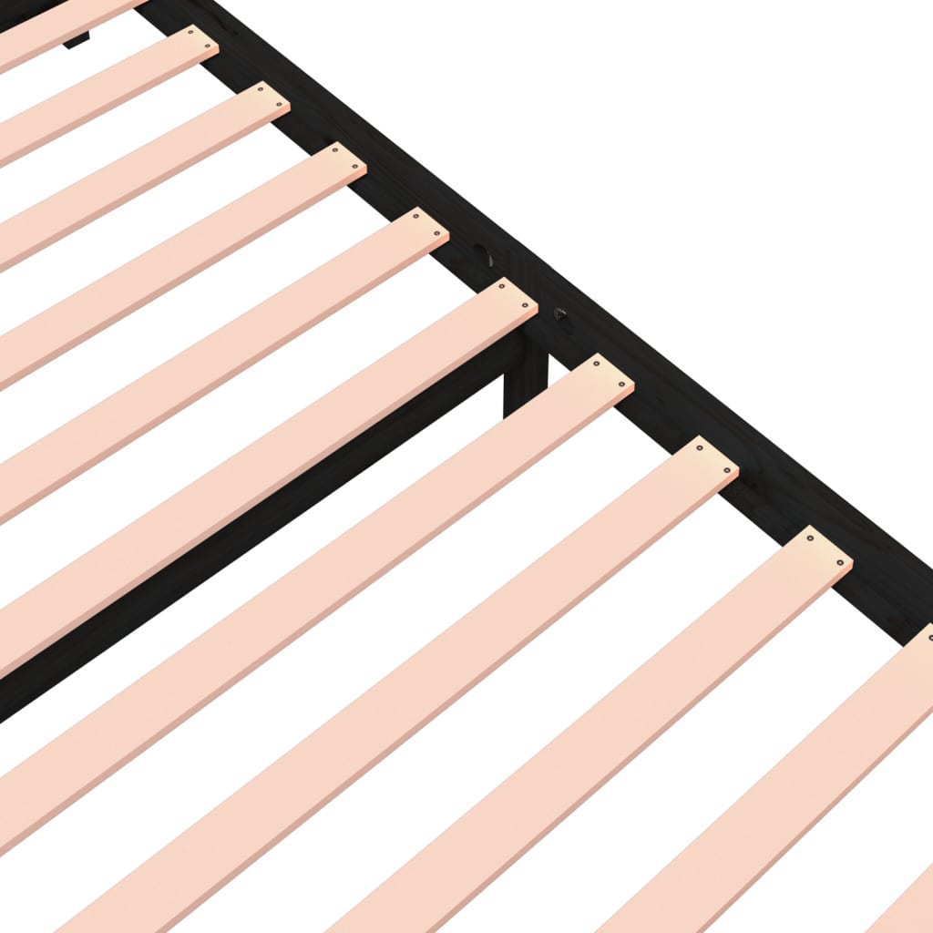 Sängynrunko musta täysi puu 120x200 cm - Sisustajankoti.fi