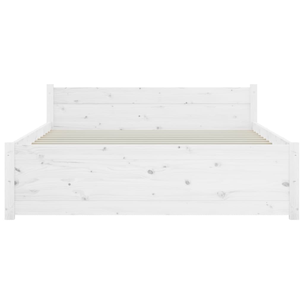 Sängynrunko valkoinen täysi puu 120x200 cm - Sisustajankoti.fi