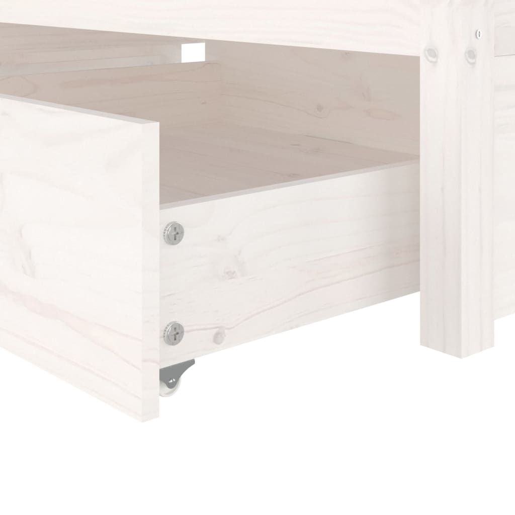 Sängynrunko laatikoilla valkoinen 90x200 cm - Sisustajankoti.fi