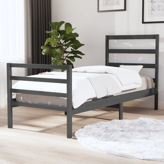 Sängynrunko harmaa täysi mänty 90x190 cm 3FT Single - Sisustajankoti.fi