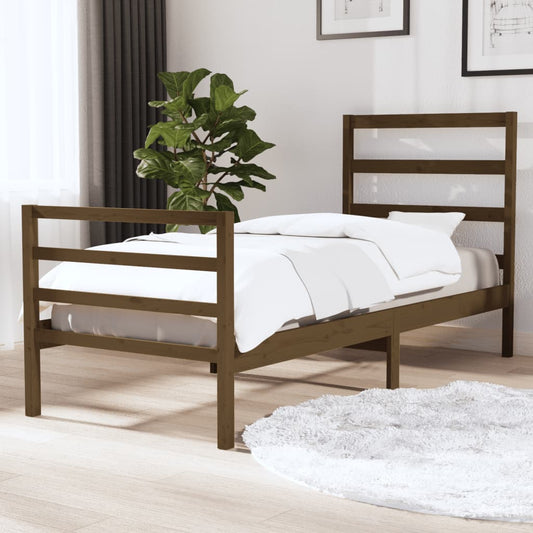 Sängynrunko hunajanruskea täysi mänty 90x190 cm 3FT Single - Sisustajankoti.fi