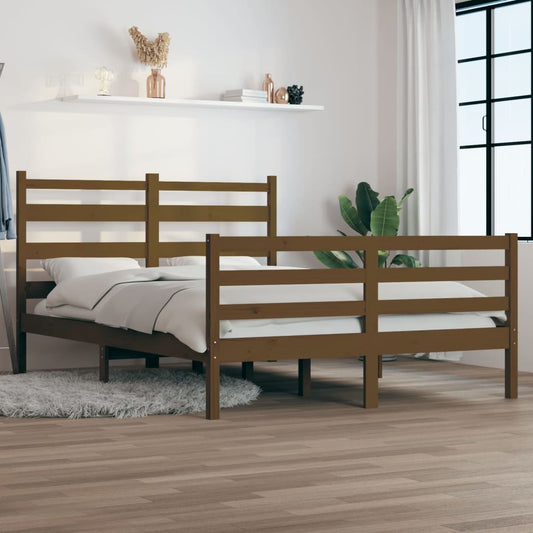 Sängynrunko täysi mänty 120x200 cm hunajanruskea - Sisustajankoti.fi