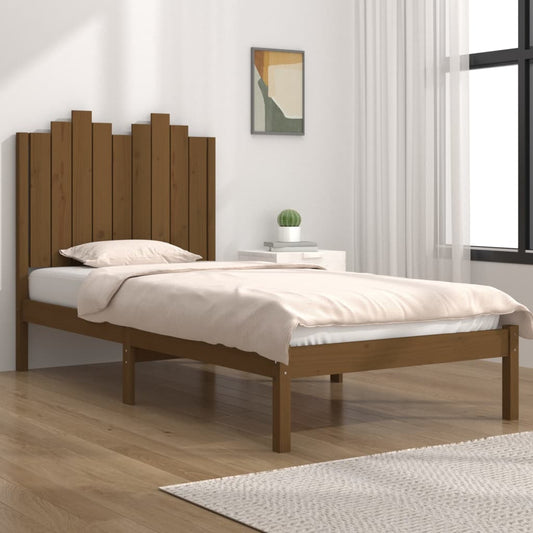 Sängynrunko hunajanruskea täysi mänty 90x200 cm - Sisustajankoti.fi