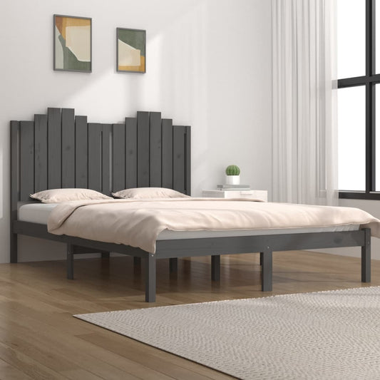 Sängynrunko harmaa täysi mänty 150x200 cm 5FT King Size - Sisustajankoti.fi