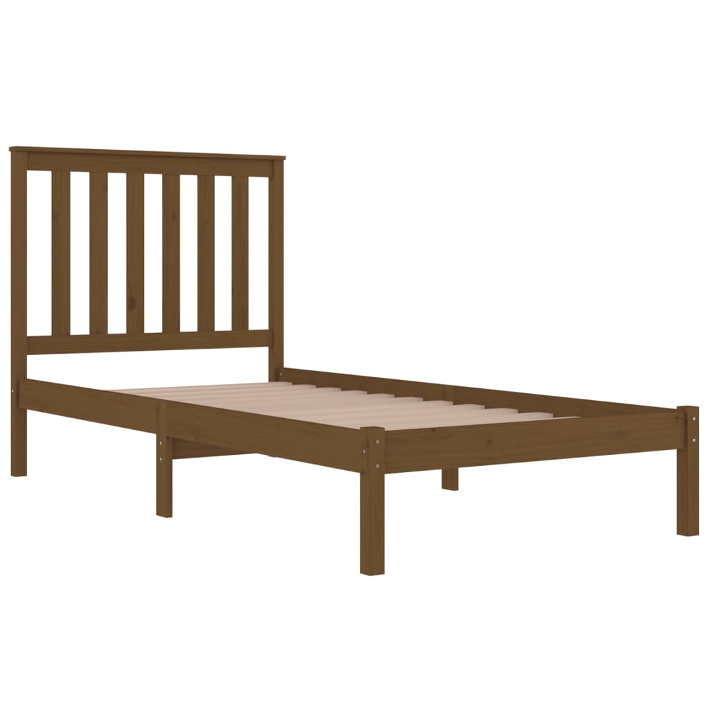 Sängynrunko hunajanruskea täysi mänty 90x190 cm 3FT Single - Sisustajankoti.fi