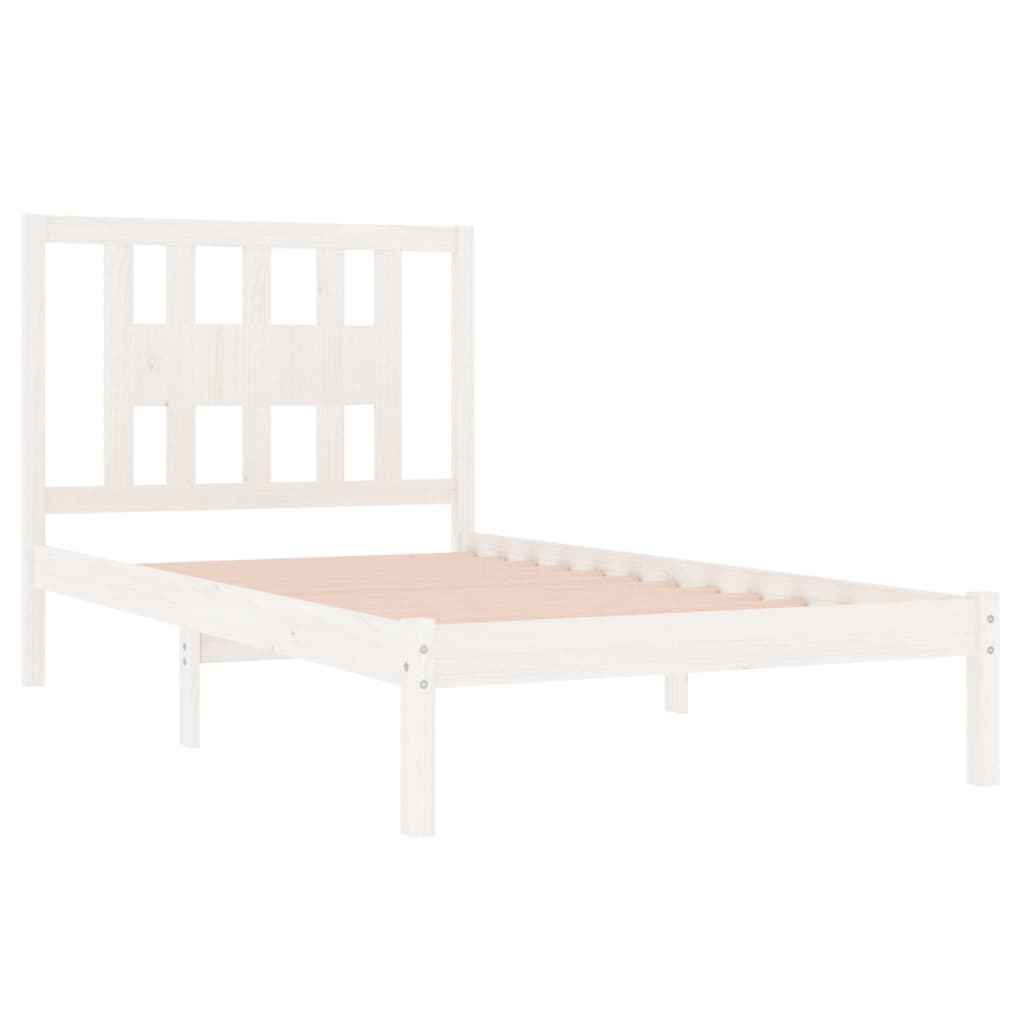 Sängynrunko valkoinen täysi mänty 100x200 cm - Sisustajankoti.fi