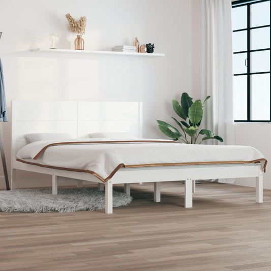Sängynrunko valkoinen täysi mänty 120x200 cm - Sisustajankoti.fi