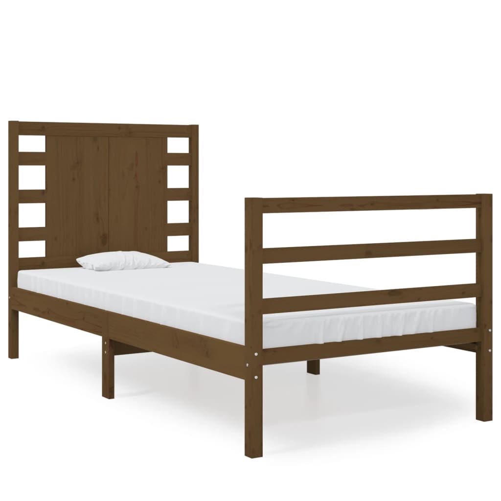 Sängynrunko hunajanruskea puu 75x190 cm 2FT6 Small Single - Sisustajankoti.fi