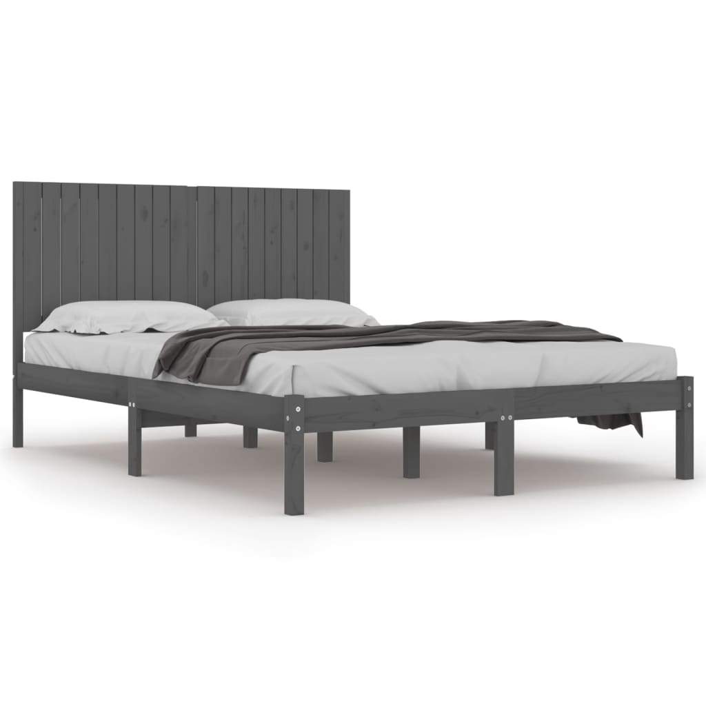 Sängynrunko harmaa täysi puu 180x200 cm 6FT Super King - Sisustajankoti.fi