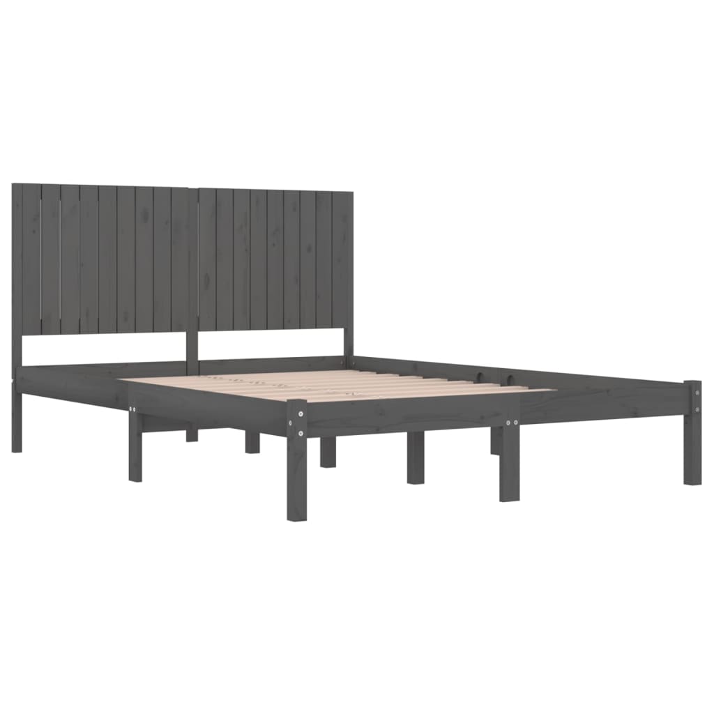 Sängynrunko harmaa täysi puu 180x200 cm 6FT Super King - Sisustajankoti.fi