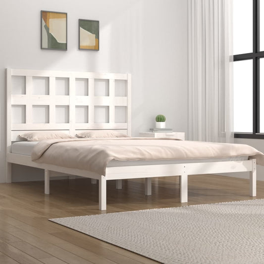 Sängynrunko valkoinen täysi mänty180x200 cm 6FT Super King Size - Sisustajankoti.fi