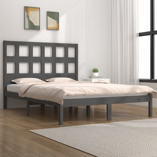 Sängynrunko harmaa täysi mänty 180x200 cm 6FT Super King Size - Sisustajankoti.fi