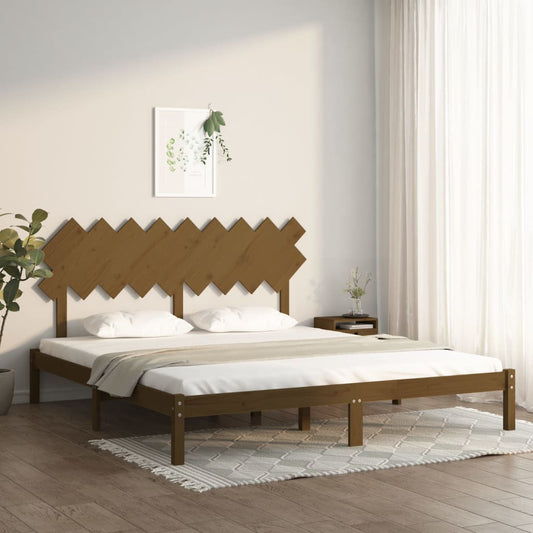 Sängynrunko hunajanruskea täysi puu 180x200 cm 6FT Super King - Sisustajankoti.fi
