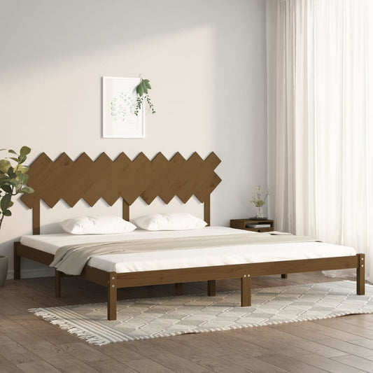 Sängynrunko hunajanruskea täysi mänty 200x200 cm - Sisustajankoti.fi
