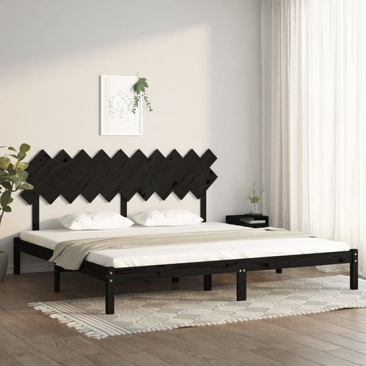 Sängynrunko musta täysi mänty 200x200 cm - Sisustajankoti.fi