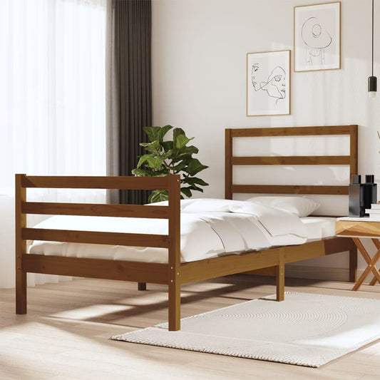 Sängynrunko hunajanruskea täysi mänty 90x190 cm 3FT Single - Sisustajankoti.fi