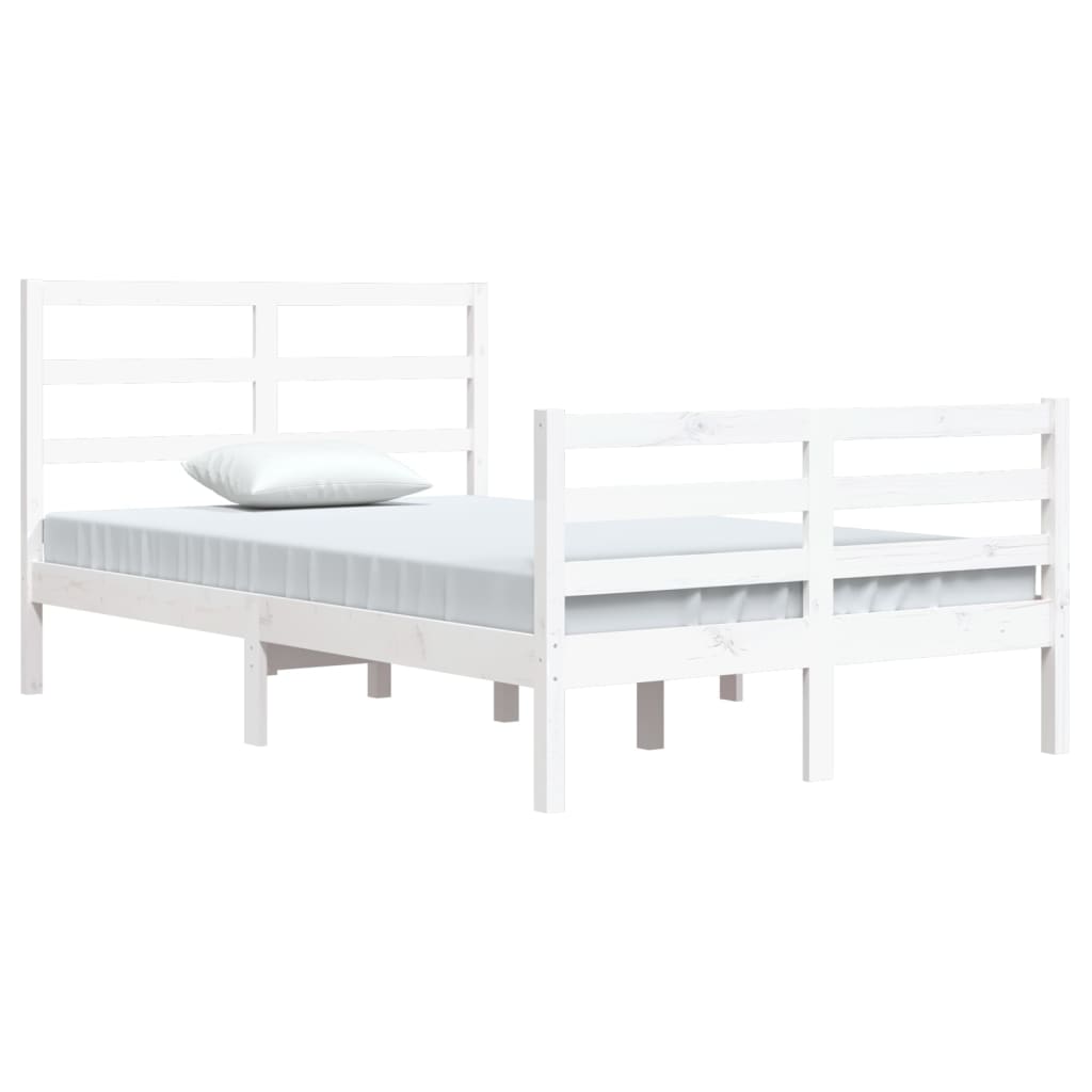 Sängynrunko valkoinen täysi mänty 120x200 cm - Sisustajankoti.fi