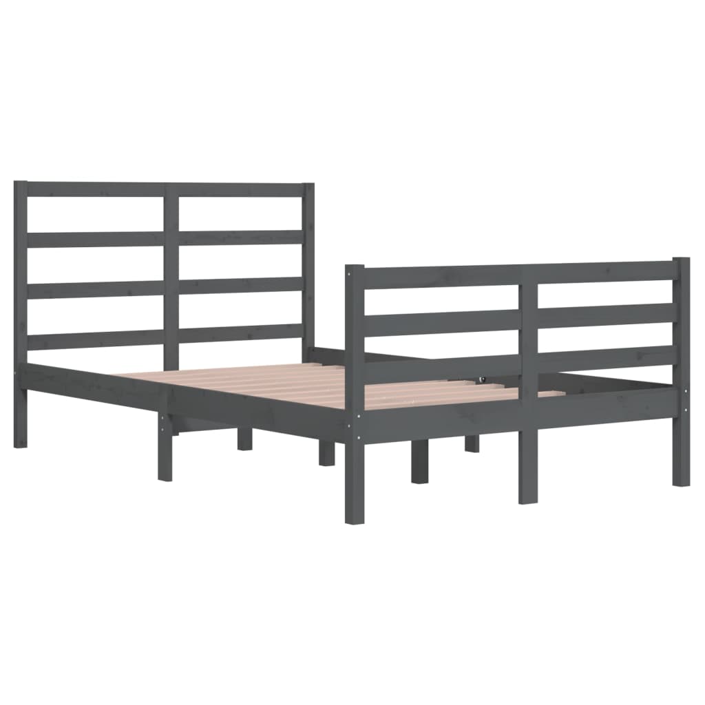 Sängynrunko harmaa täysi mänty 120x200 cm - Sisustajankoti.fi