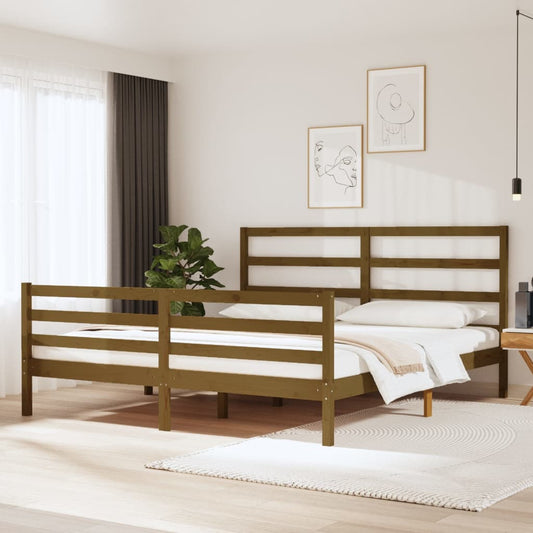Sängynrunko hunajanruskea täysi mänty 180x200 cm 6FT Super King - Sisustajankoti.fi