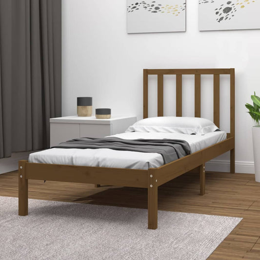 Sängynrunko hunajanrusk täysi mänty 75x190 cm 2FT6 Small Single - Sisustajankoti.fi
