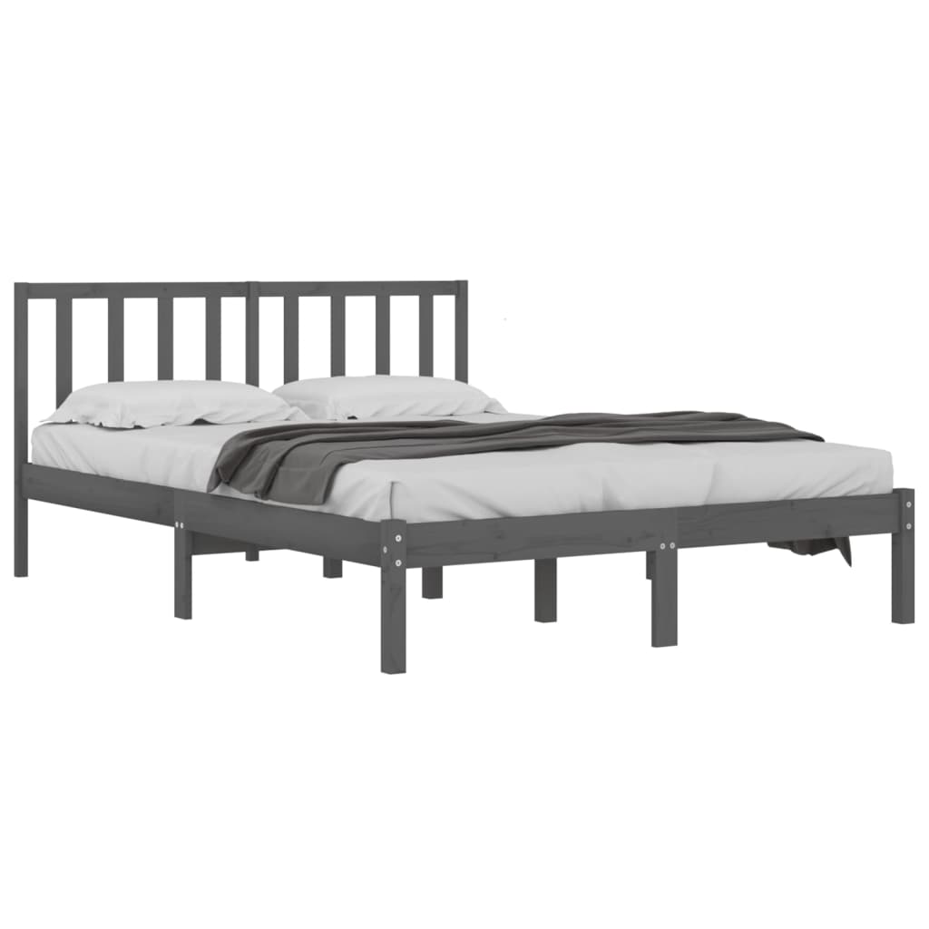 Sängynrunko harmaa täysi mänty 180x200 cm 6FT Super King - Sisustajankoti.fi