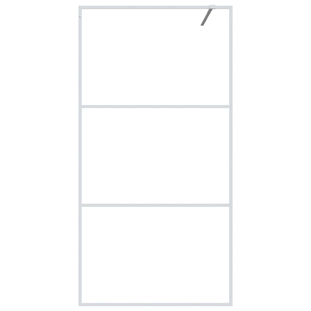 Walk-in suihkuseinäke valkoinen 100x195 cm kirkas ESG-lasi - Sisustajankoti.fi