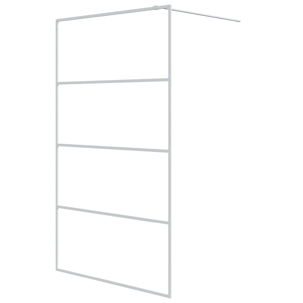 Walk-in suihkuseinäke valkoinen 115x195 cm kirkas ESG-lasi - Sisustajankoti.fi