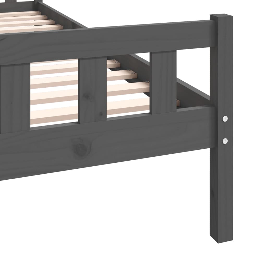 Sängynrunko harmaa täysi puu 75x190 cm 2FT6 Small Single - Sisustajankoti.fi