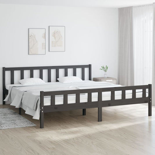 Sängynrunko harmaa täysi puu 180x200 cm 6FT Super King - Sisustajankoti.fi