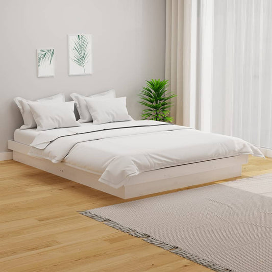 Sängynrunko valkoinen täysi puu 120x200 cm - Sisustajankoti.fi