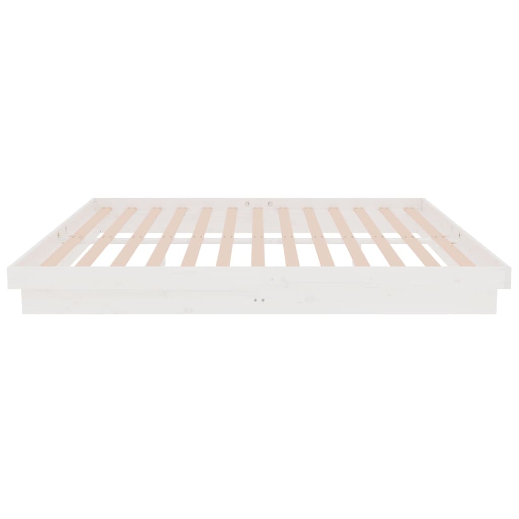 Sängynrunko valkoinen täysi puu 150x200 cm 5FT King - Sisustajankoti.fi