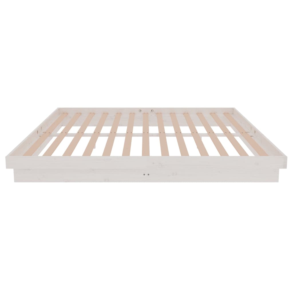 Sängynrunko valkoinen täysi puu 180x200 cm 6FT Super King - Sisustajankoti.fi