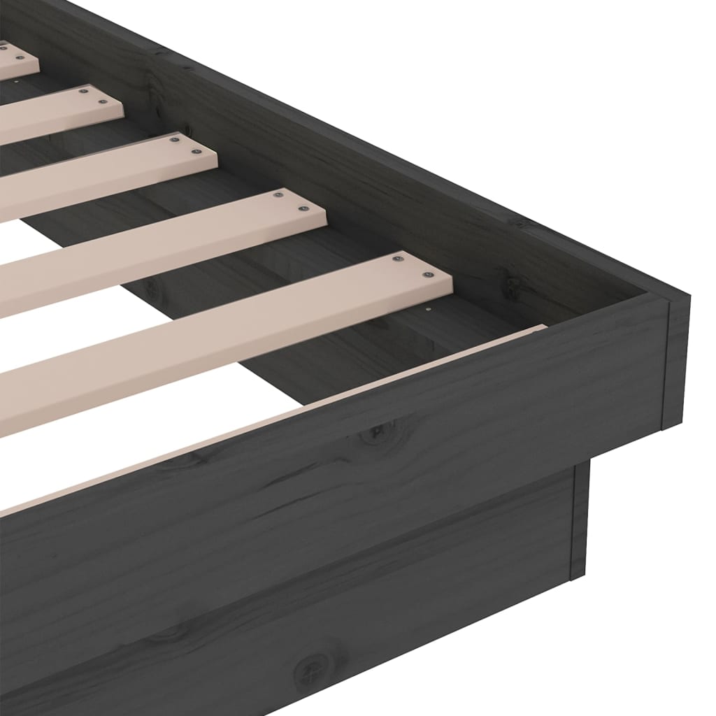 Sängynrunko harmaa täysi puu 90x190 cm 3FT Single - Sisustajankoti.fi