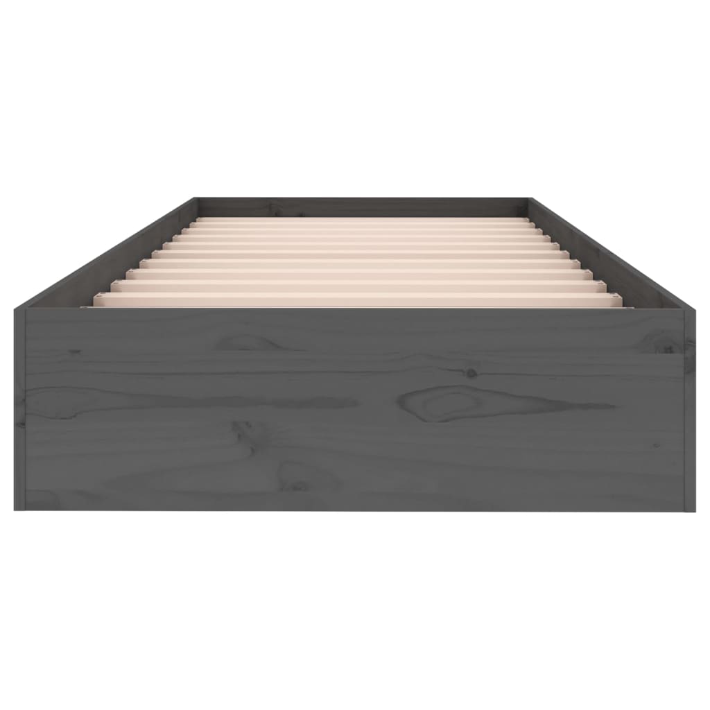 Sängynrunko harmaa täysi puu 90x190 cm 3FT Single - Sisustajankoti.fi