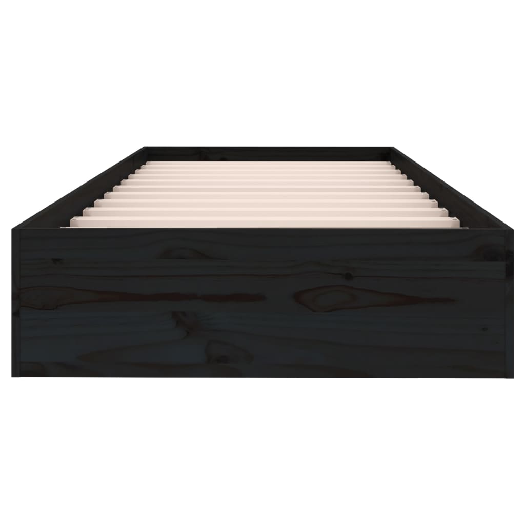 Sängynrunko musta täysi puu 90x190 cm 3FT Single - Sisustajankoti.fi