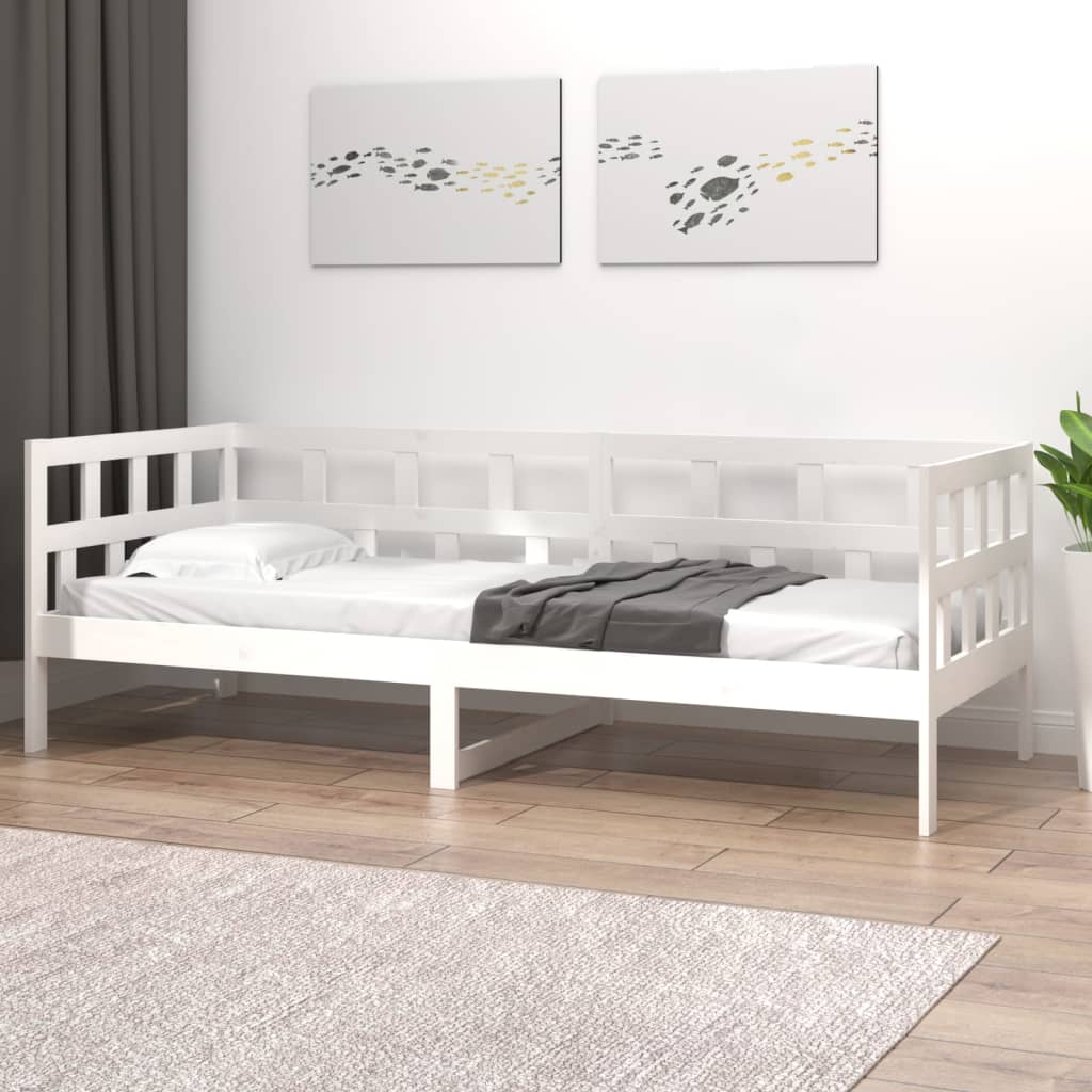 Sohvasänky valkoinen täysi mänty 80x200 cm - Sisustajankoti.fi