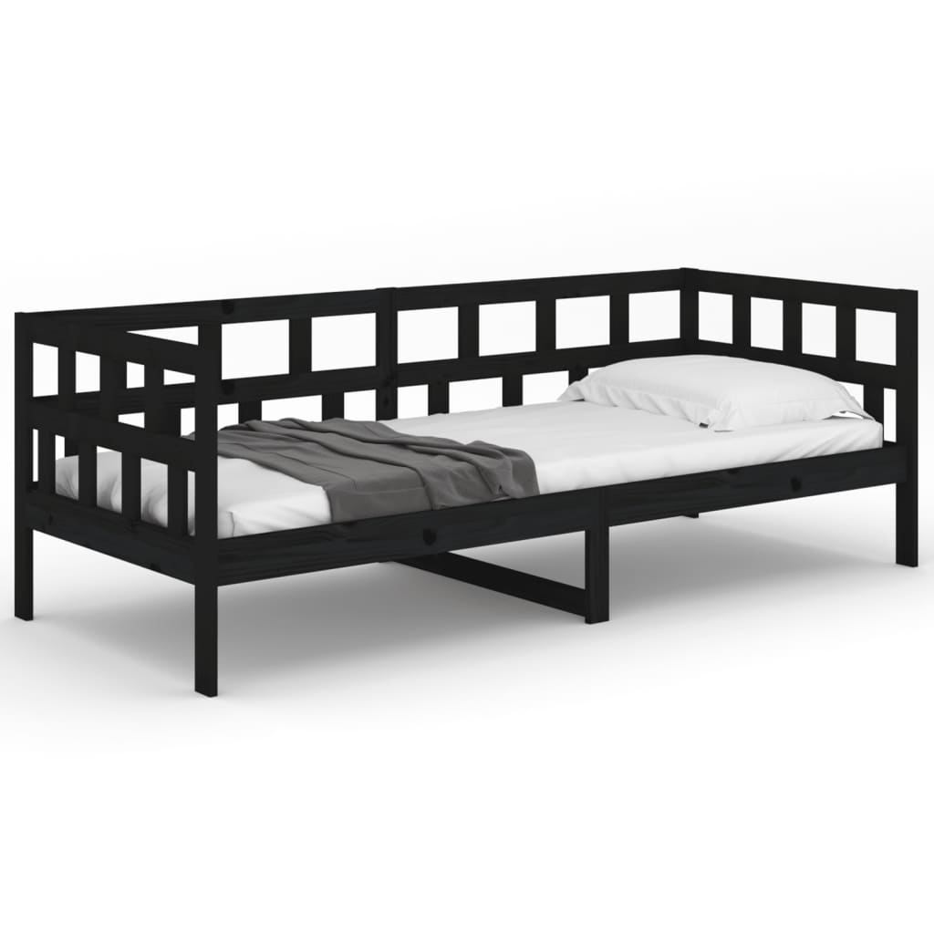 Sohvasänky musta täysi mänty 90x190 cm - Sisustajankoti.fi