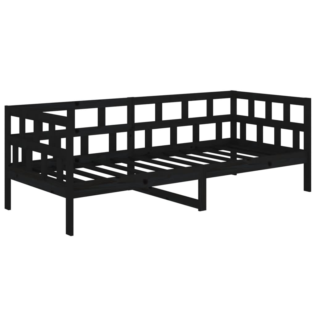 Sohvasänky musta täysi mänty 90x190 cm - Sisustajankoti.fi