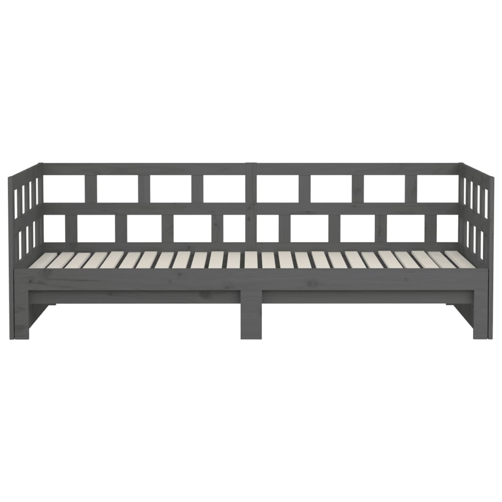 Sohvasänky ulosvedettävä harmaa täysi mänty 2x (90x190) cm - Sisustajankoti.fi