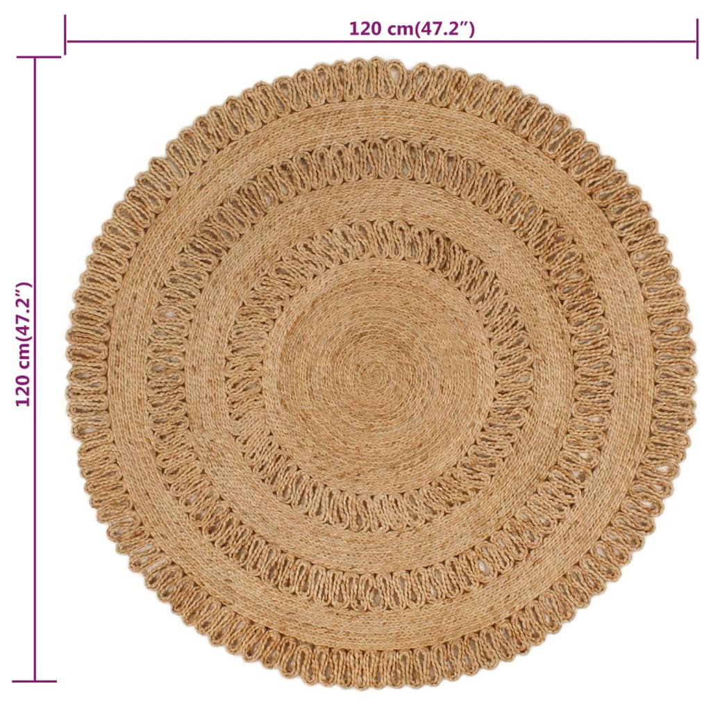 Matto käsinpunottu juutti 120 cm pyöreä - Sisustajankoti.fi