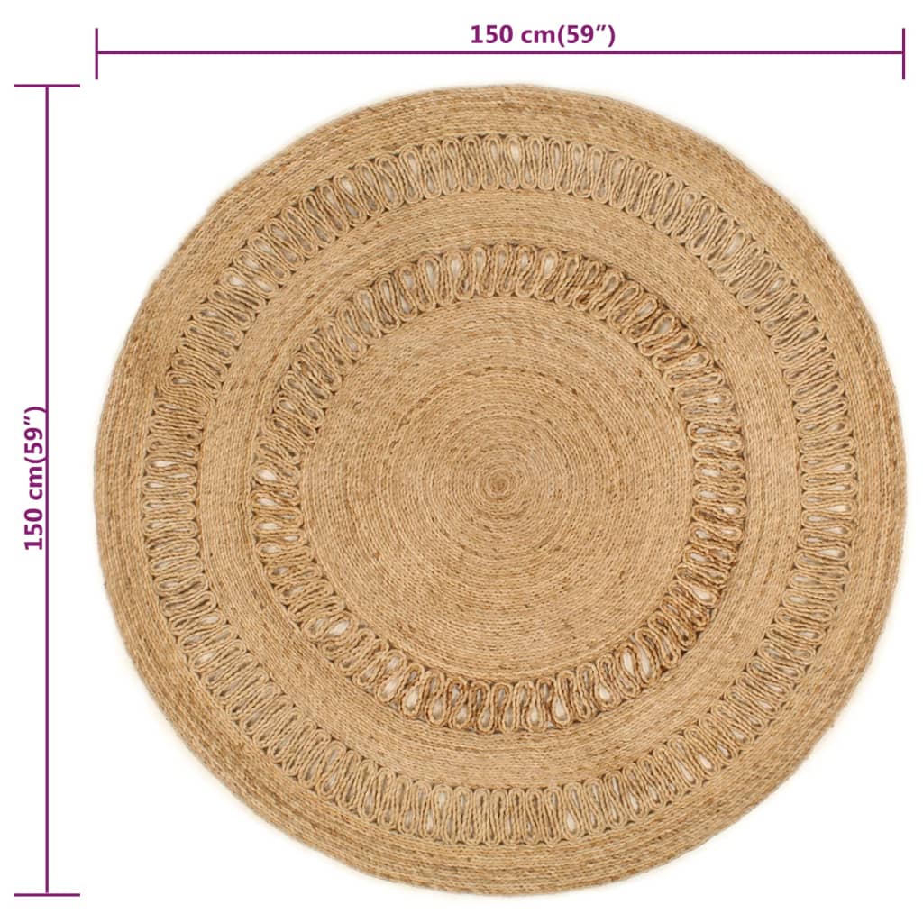 Matto käsinpunottu juutti 150 cm pyöreä - Sisustajankoti.fi