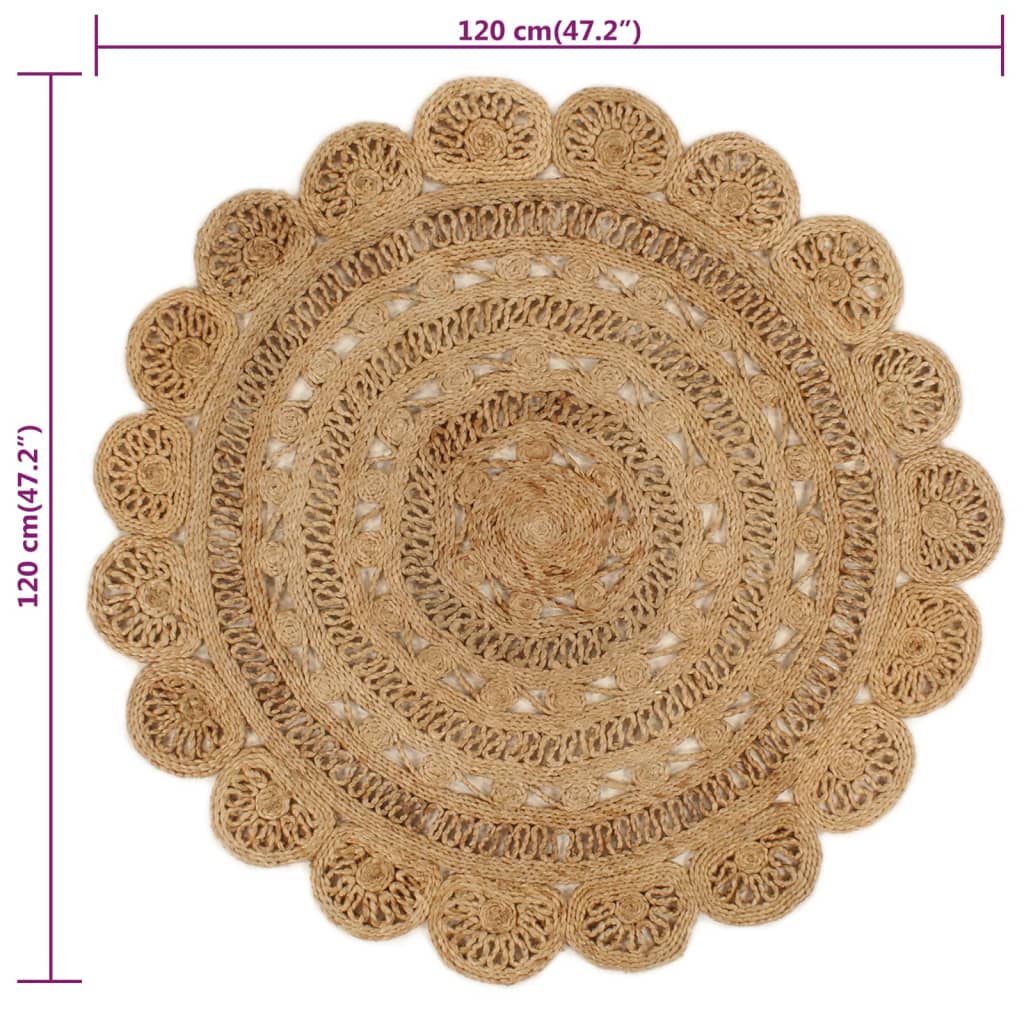 Matto käsinpunottu juutti 120 cm pyöreä - Sisustajankoti.fi