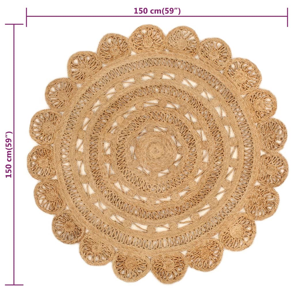 Matto käsinpunottu juutti 150 cm pyöreä - Sisustajankoti.fi