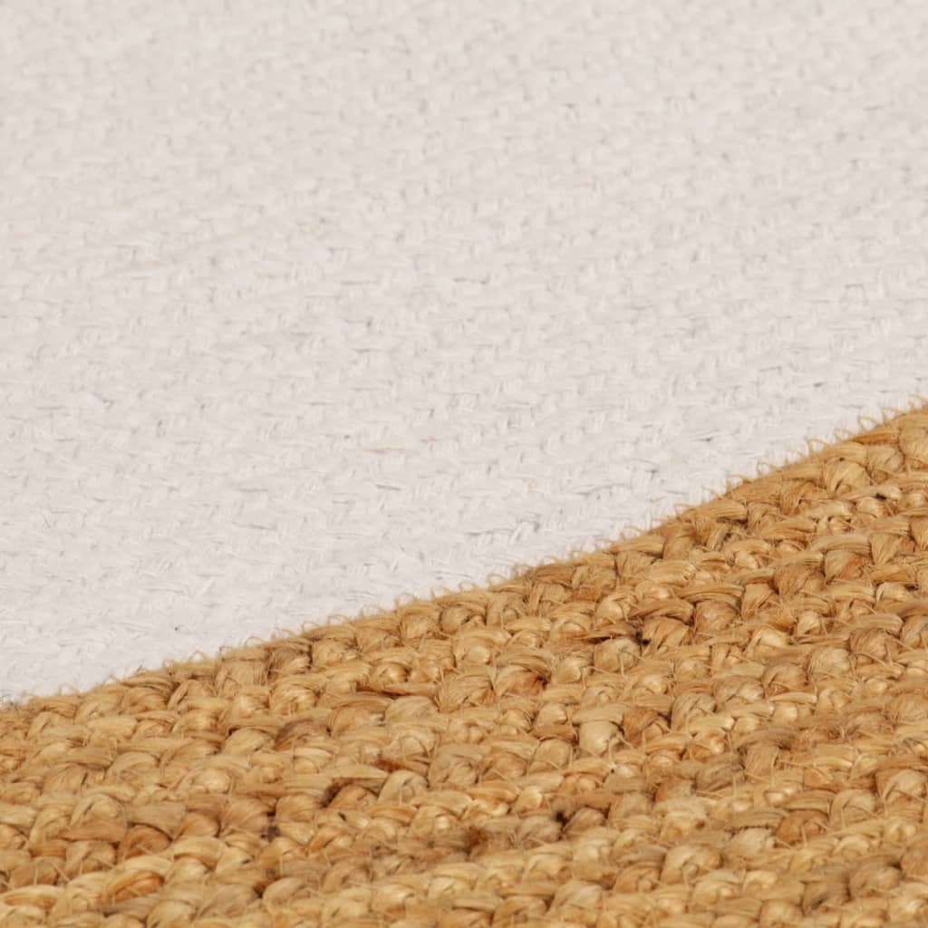 Matto punottu valkoinen / luonnollinen 180 cm juutti / puuvilla - Sisustajankoti.fi