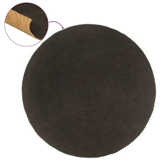 Kaksipuolinen juuttimatto antrasiitti/luonnollinen 120cm pyöreä - Sisustajankoti.fi